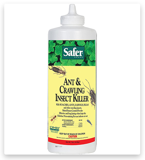 Poudre de terre de diatomées Safer Brand pour tuer les fourmis, les insectes rampants et les punaises de lit.