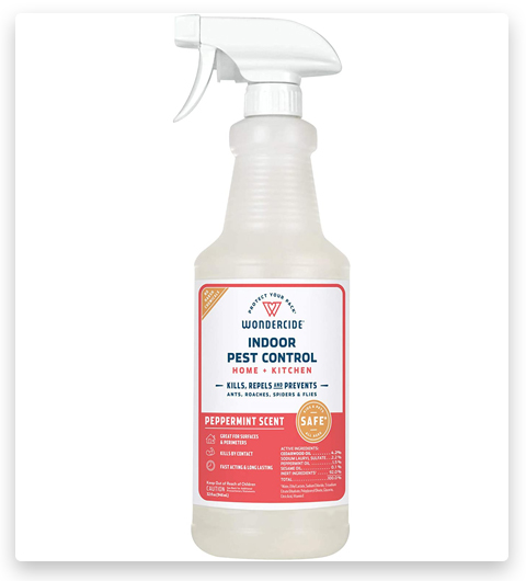 Prodotti naturali Wondercide - Spray disinfestante per interni per mosche, formiche, ragni, scarafaggi e pulci