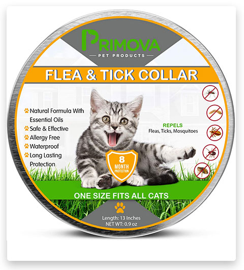 Collare antipulci e antizecche per gatti Primova Pet Products - Trattamento di prevenzione naturale