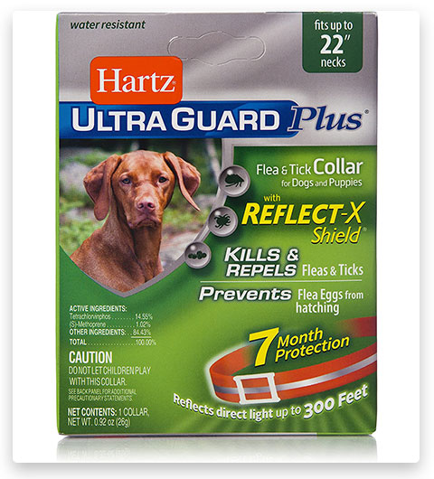 Hartz UltraGuard Plus Reflektierendes Orange Flohhalsband für Hunde und Welpen