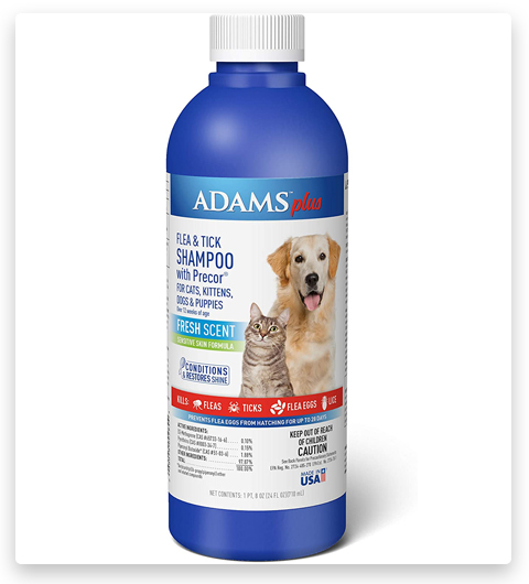 Adams Plus Flea & Tick Shampoo for Cats with Precor