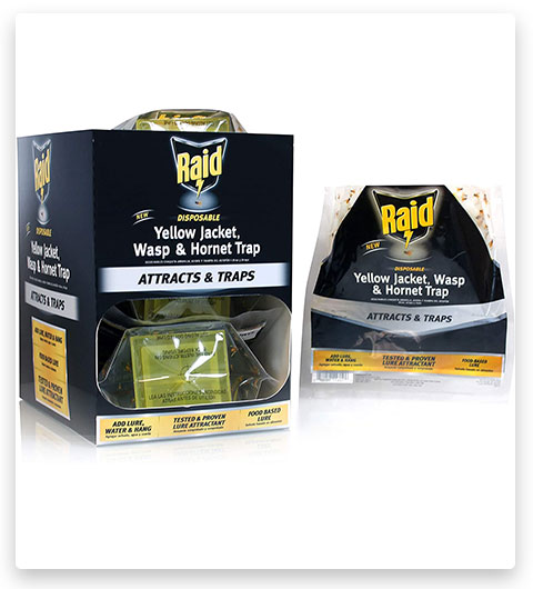 Raid Yellow Jacket and Wasp Bait Trap with Food-Based Attractant