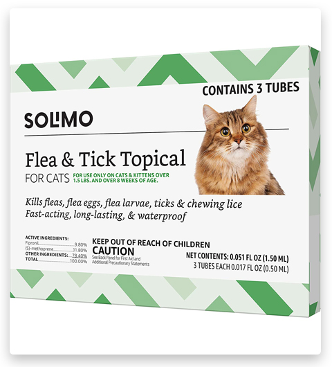 Solimo Amazon Brand Flea and Tick Topical Treatment for Cats