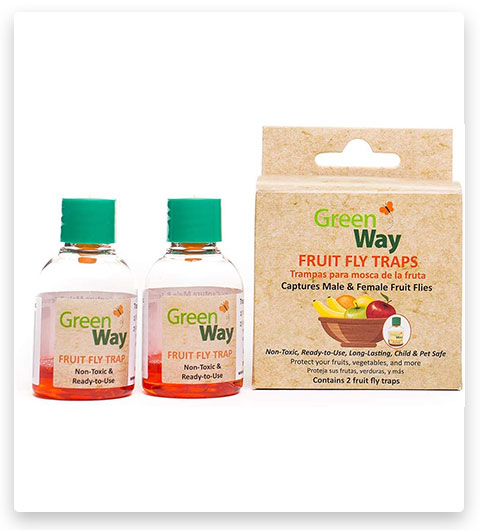 GreenWay Fruit Fly & Wasp Bait Trap with Natural Liquid Attractant