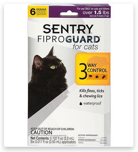 Sentry Fiproguard Prevenzione Pulci e Zecche Topico per Gatti