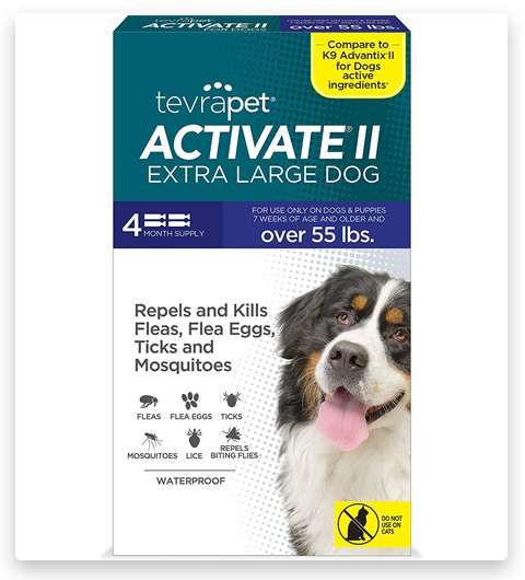 TevraPet Activate II Flea and Tick Prevention Flea Control For Dogs