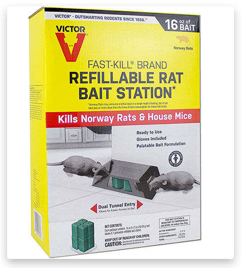 Estación de cebo envenenado para ratas recargable de la marca Victor Fast-Kill