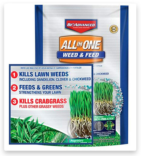 BioAdvanced Bayer All-in-One Weed & Feed avec action MicroFeed