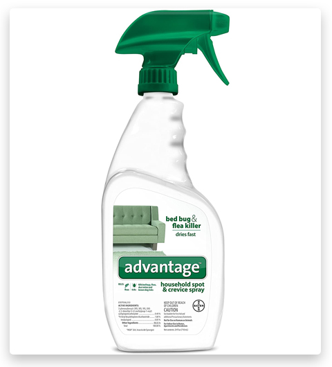Advantage Spray para pulgas, garrapatas, ácaros del polvo y chinches de la cama