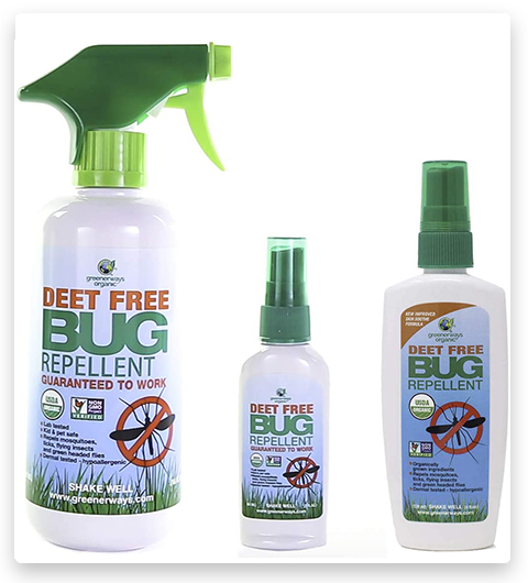 Greenerways Organic, Insect Repellent, Bug Spray, Premium