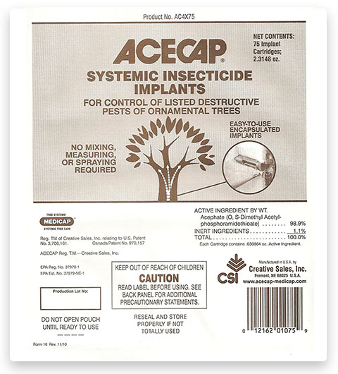 Acecap Insecticide Tree Implants for Control of Tree Pests