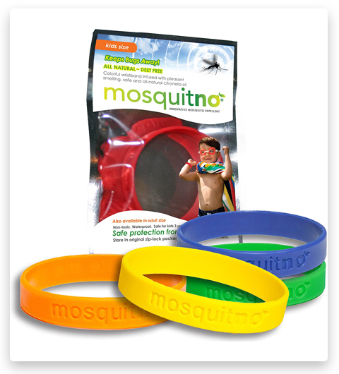 Mosquitno Natural, Citronella, Waterproof, Mosquito Repellent Wristbands