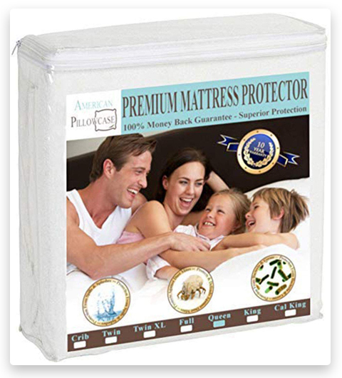American Pillowcase Mattress Protector - Waterproof and Hypoallergenic Bed Cover