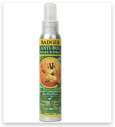 Badger - Shake & Spray Anti-Bug, Spray anti-moustique naturel sans DEET