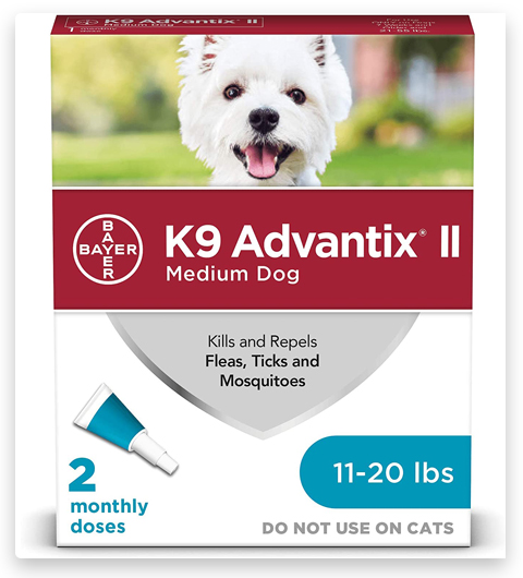 K9 Advantix II Prevención de pulgas y garrapatas para perros medianos