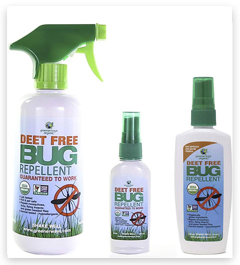 Greenerways Organic, repellente per insetti, spray per insetti