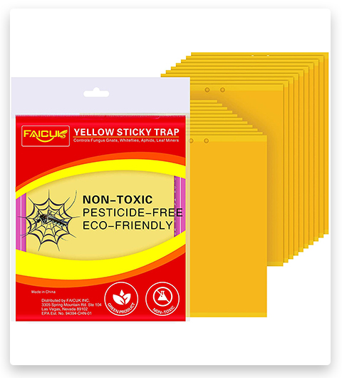 Faicuk 20-Pack Dual-Sided Yellow Sticky Traps