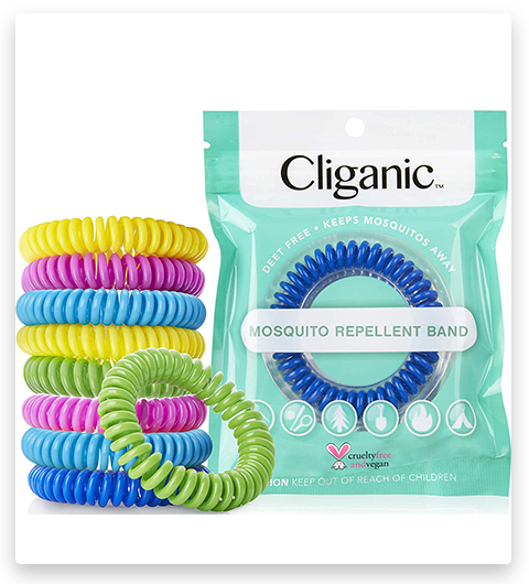 Cliganic 10 pacchetti di braccialetti repellenti per zanzare