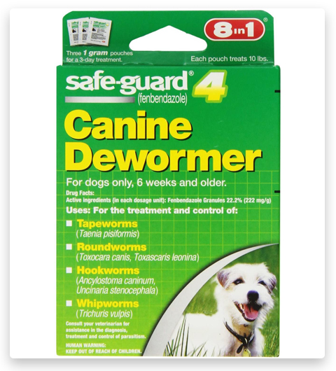 Excel 8 en 1 Safe-Guard Desparasitador canino para perros pequeños
