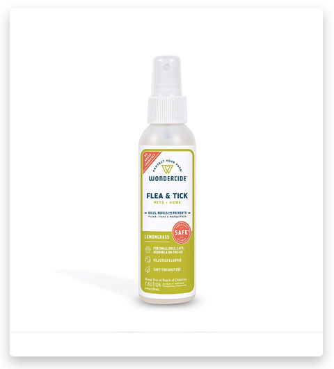 Wondercide - Spray contra pulgas, garrapatas y mosquitos para perros, gatos y el hogar - Hierba de limón