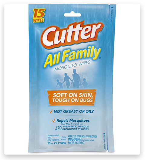 Lingettes anti-moustiques de la famille Cutter