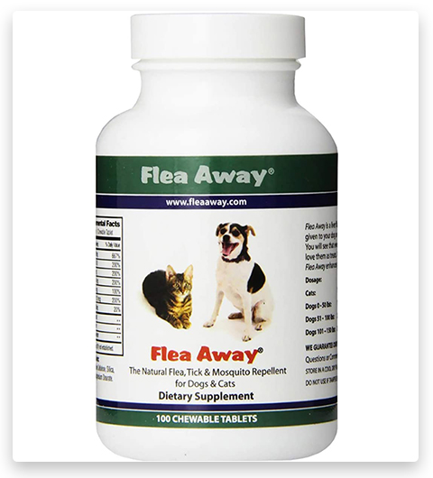 Flea Away - Répulsif naturel contre les puces, les tiques et les moustiques pour les chiens et les chats.