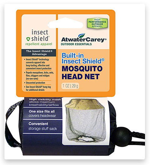 Atwater Carey Mosquito Head Net con Insect Shield Permethrin Repellent